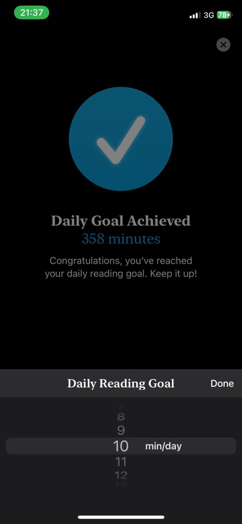 Set daily reading goal in Apple Books iOS