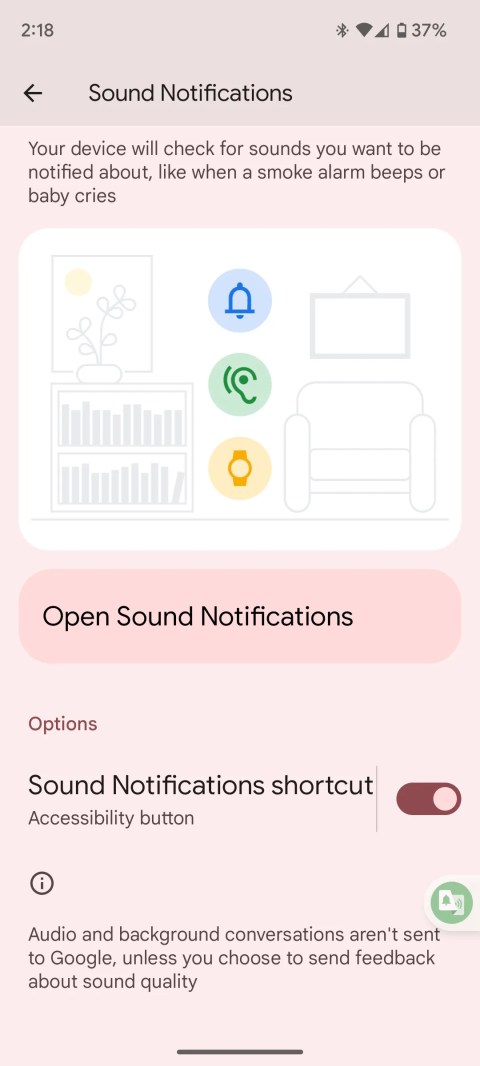 Sounds Notifications button