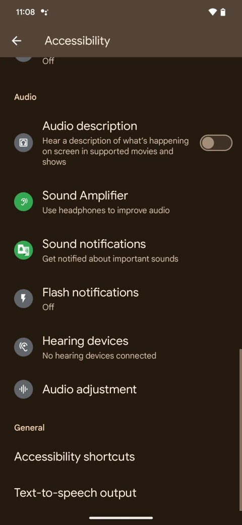 Accessibility menu in Android 14
