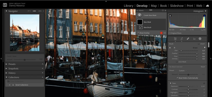 The Brush Size Slider Ready for Adjusting in Adobe Lightroom