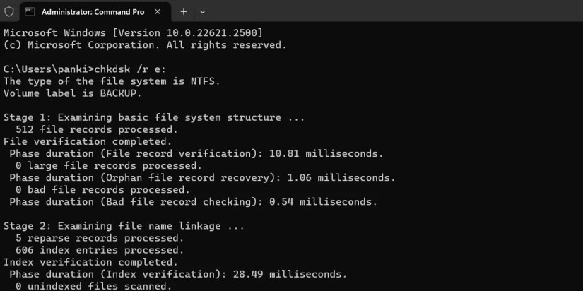 Check Disk Scan on Windows