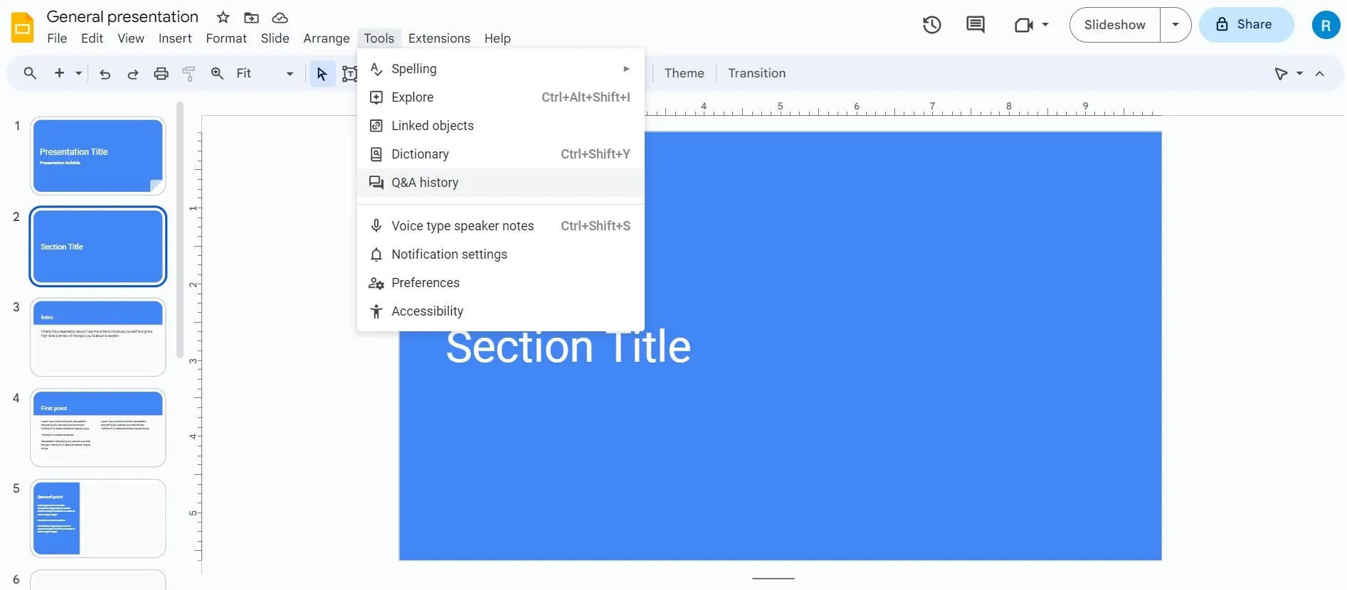 How to Start a Q&A Session in Google Slides
