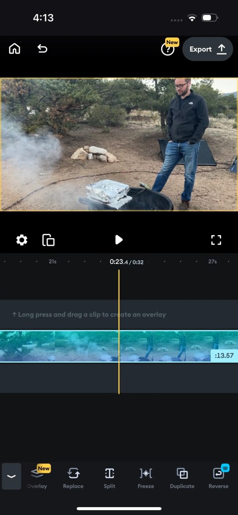 Preparing to split a video on Splice App