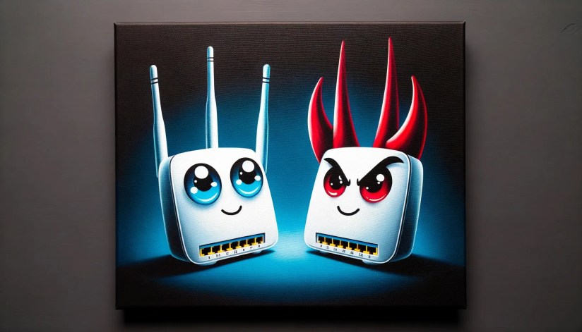 Two WiFi Access Points one is good and one is evil