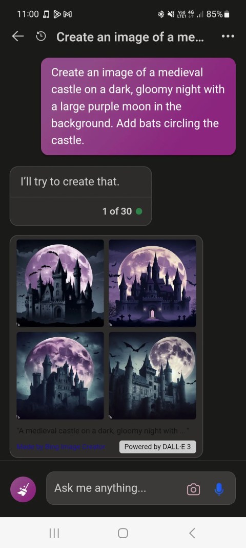Bing AI image generation