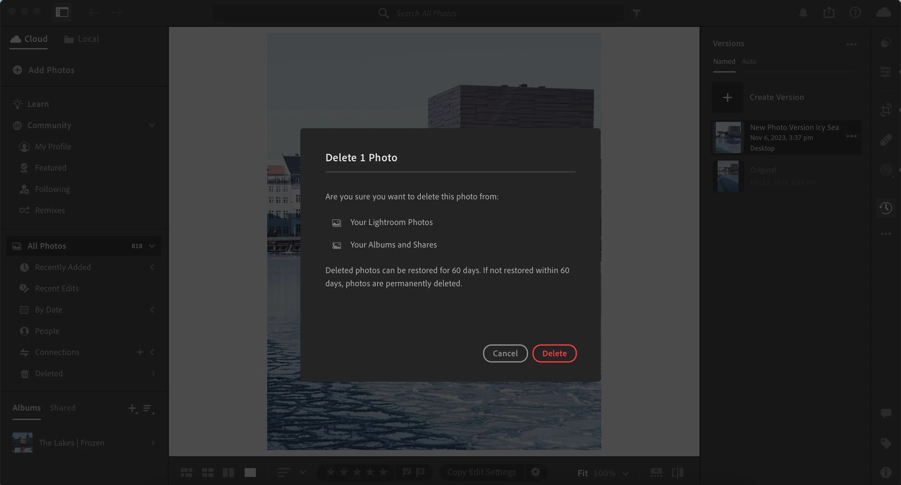 How to View, Create, and Delete Photo Versions in Lightroom