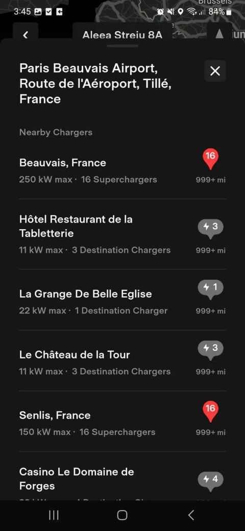 Find more details about superchargers using the Tesla mobile app
