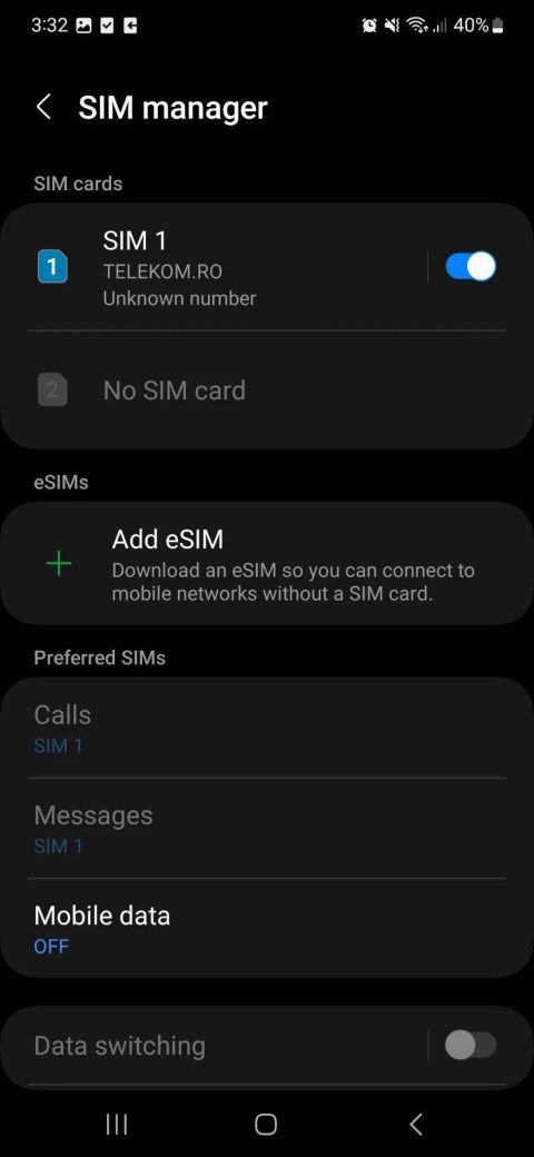 Turn off SIM on Android 13