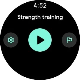 Google Pixel Watch 2 - Strength training workout screen