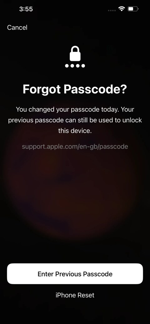 unlocking device using previous passcode