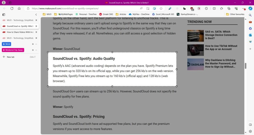 Web capture in microsoft edge