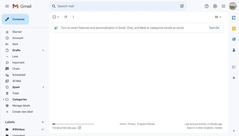 Clean Gmail inbox after deleting emails