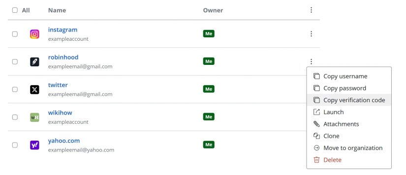 copying 2fa verification code from bitwarden web app