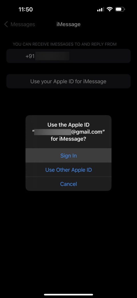 iOS prompting to sign into Apple for iMessage
