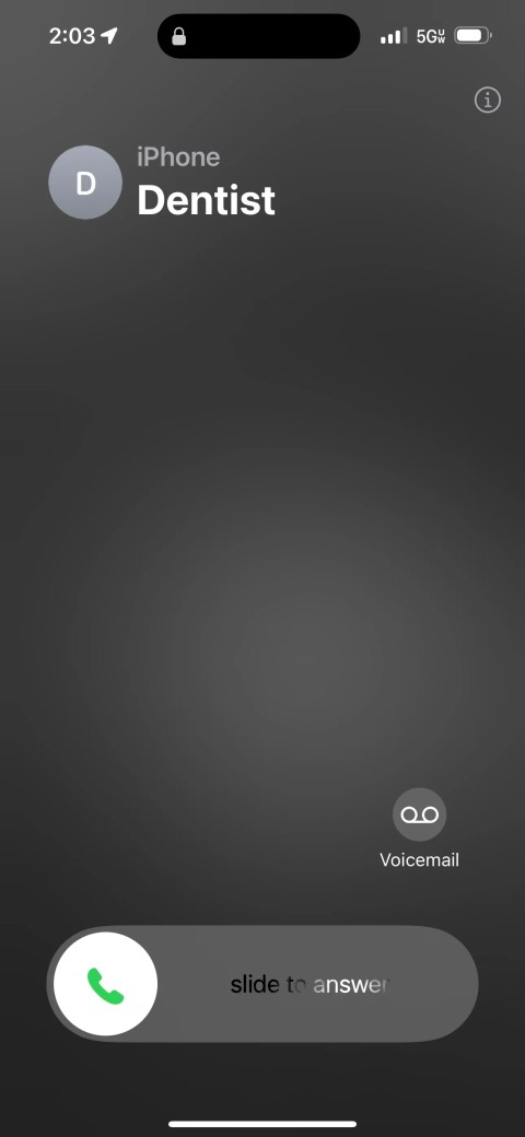 iphone incoming call from dentist