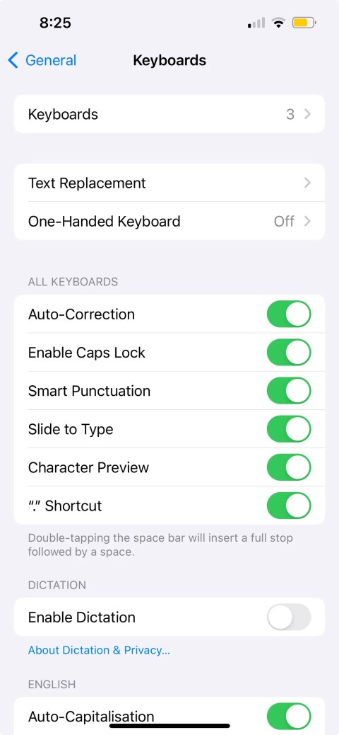 iphone keyboards setting