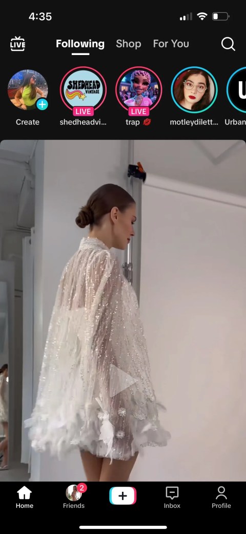 TikTok Following Page