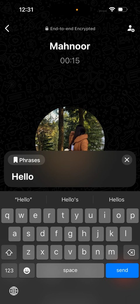 using live speech on a whatsapp call on iPhone