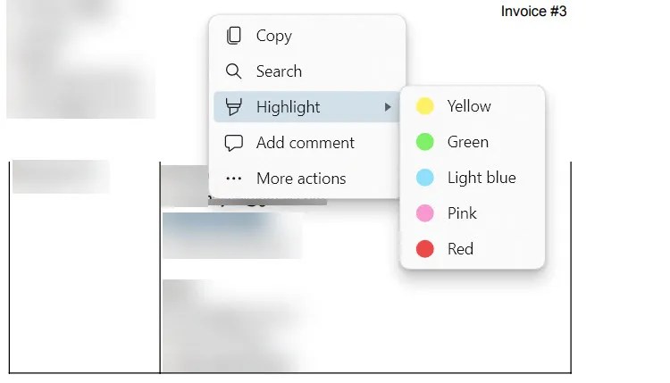Highlighting text in a PDF in Microsoft Edge