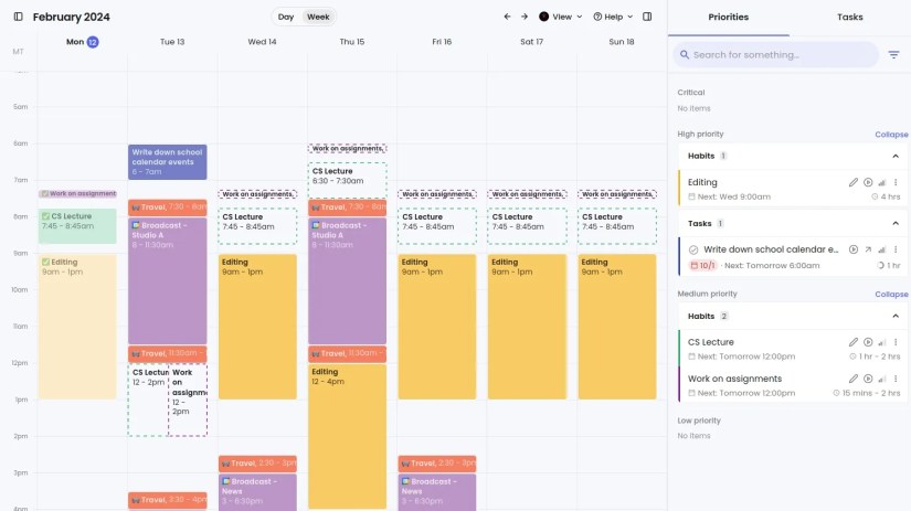 managing events tasks and projects with reclaim ai calendar