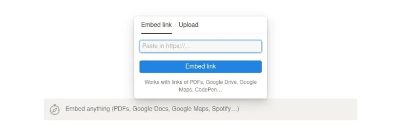 creating a new embed in my notion notebook