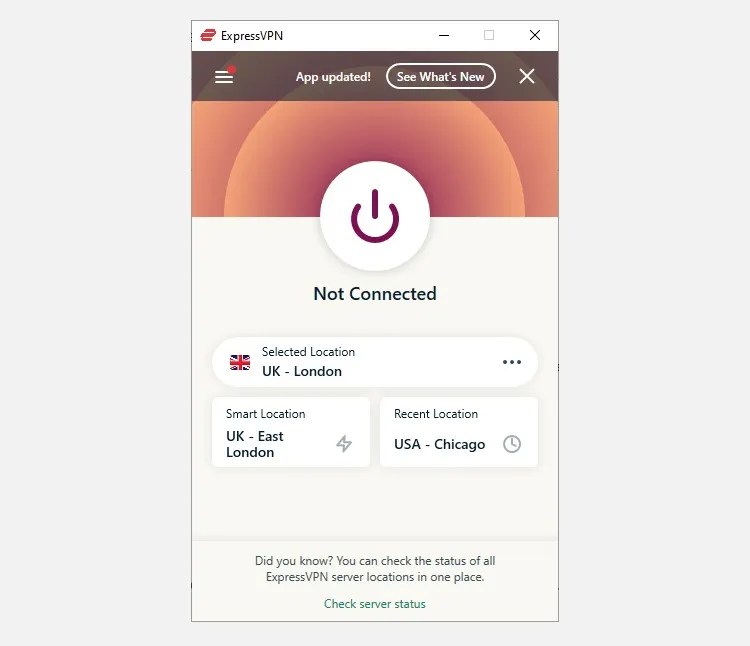 expressvpn app updated message banner