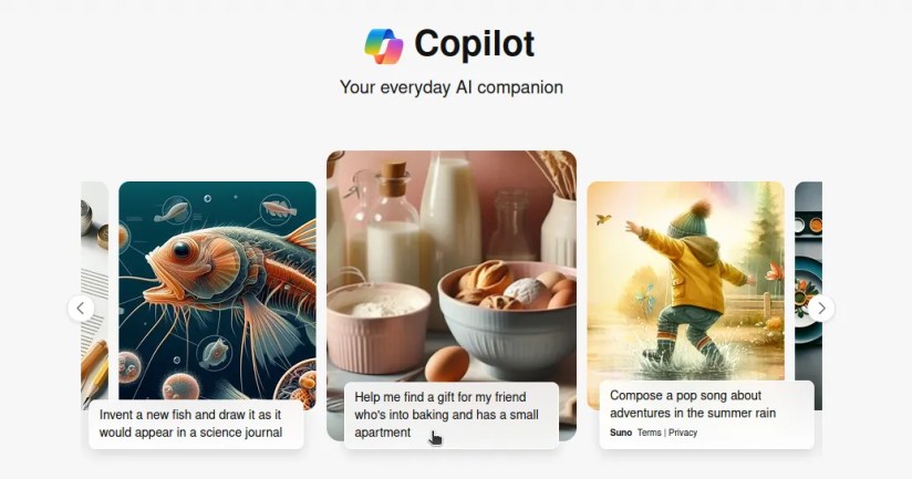 a user prepares to click on a prompt from microsoft copilot