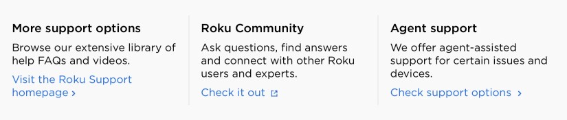 finding official support for my smart devices on the roku website