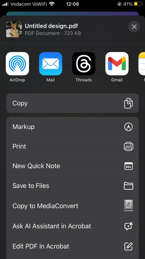 Choosing location to save file from Canva app