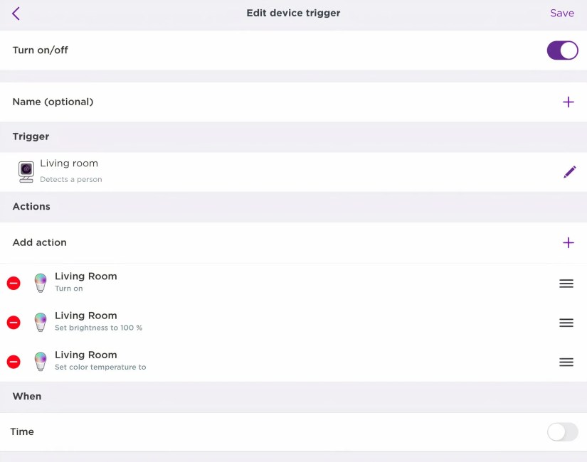 Turning on my smart bulb when motion is detected