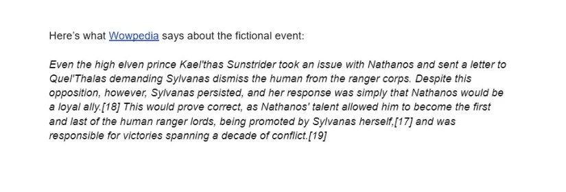 Sample text with citation numbers in Google Docs