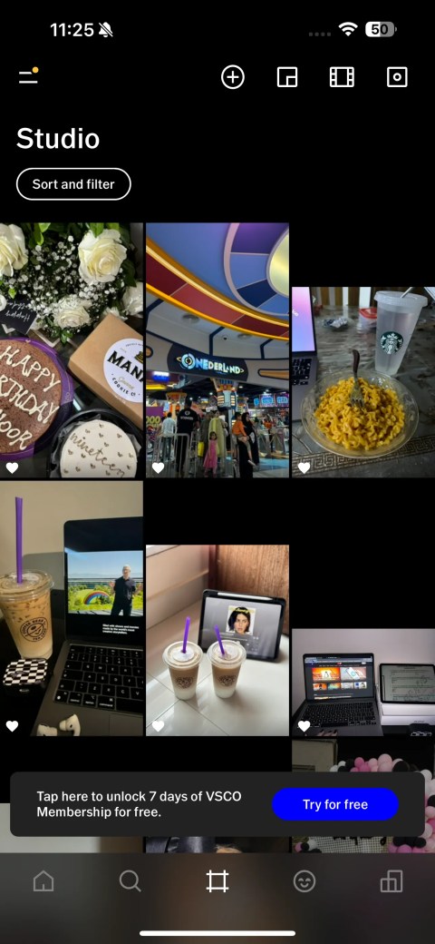 VSCO app homepage