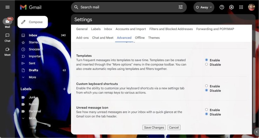 Enabling Templates in Gmail