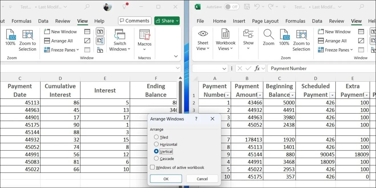Compare Data Side by Side with Excel’s Split Screen View