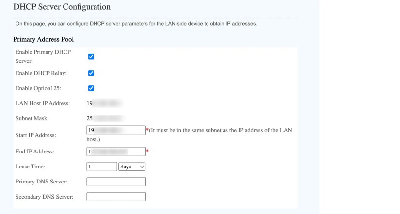 Changing the default DNS address in the router settings