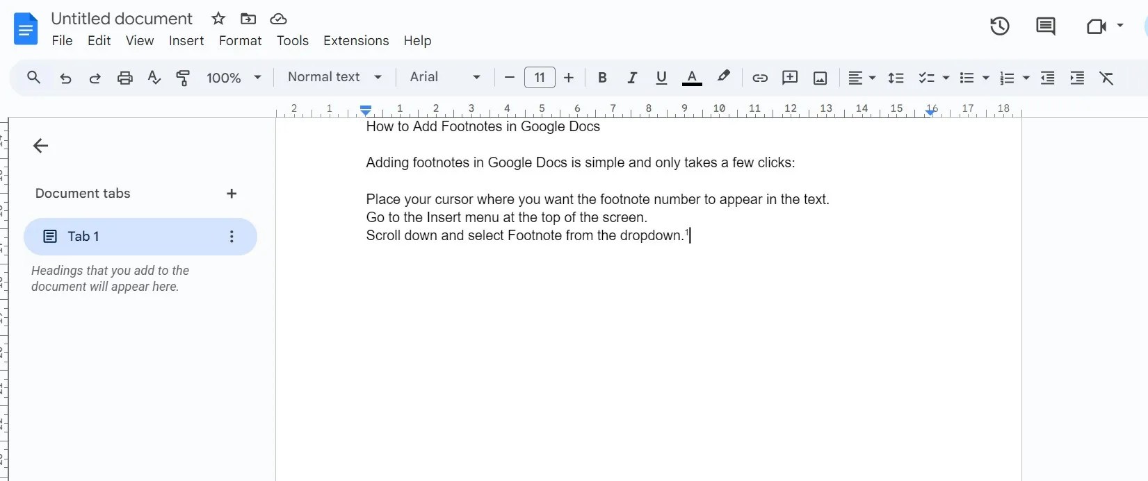 How to Add Footnotes in Google Docs