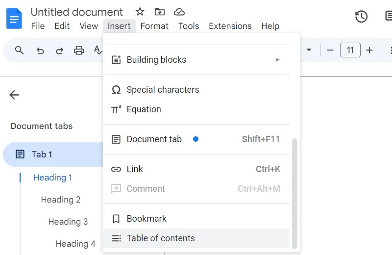 How to Create a Clickable Table of Contents in Google Docs