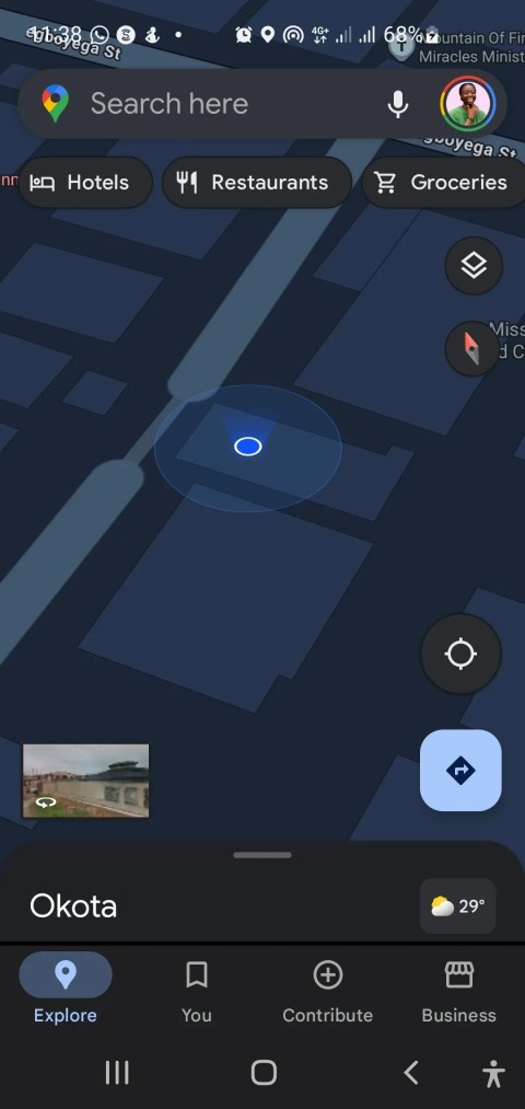 The Google Maps homepage on an Android device