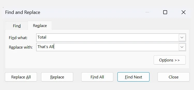 The Replace Tool in Microsoft Excel’s Find and Replace tool