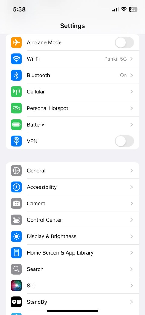 iPhone Settings App Showing Cellular Option
