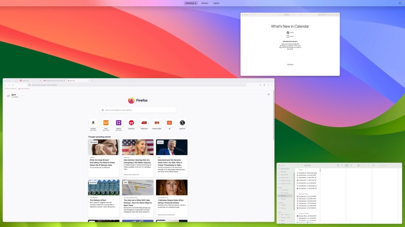 Example of macOS multi-desktop tools showing virtual desktops.