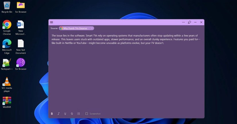Sticky Notes Source Capture Feature