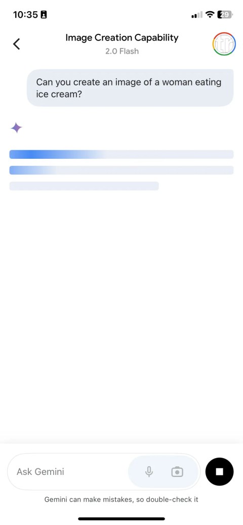 Gemini user requests a specific type of image to be generated