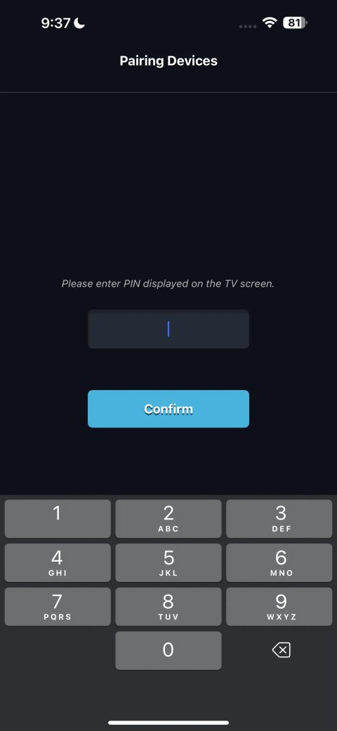 Pairing Devices screen on an iPhone