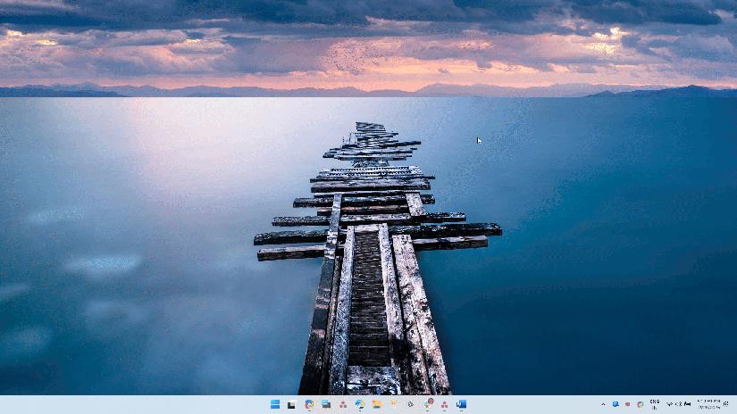 Switching between Windows 11 virtual dekstop using Kandu Pie menu-anim