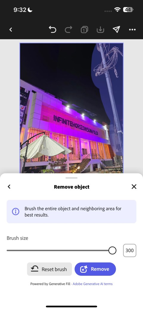Removing a pole with Adobe Express