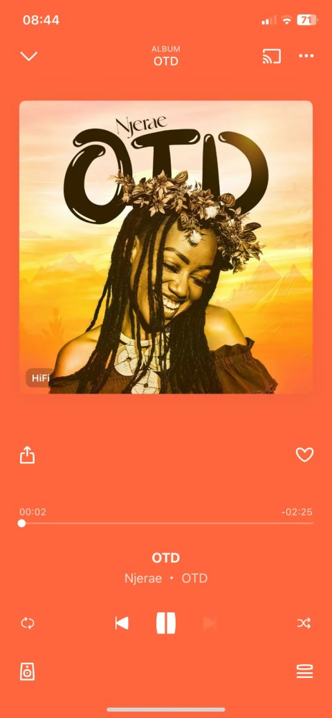 Deezer player interface