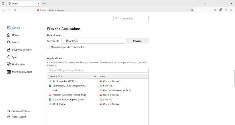 Changing the Default Location for Downloads in Firefox
