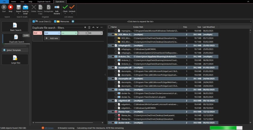 Finding duplicate files using TreeSize