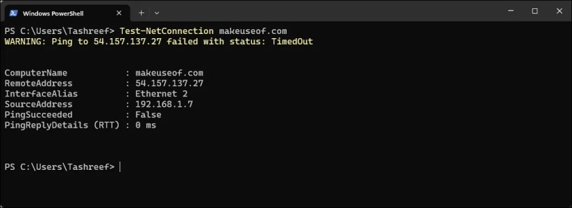 Test-NetConnection command powershell